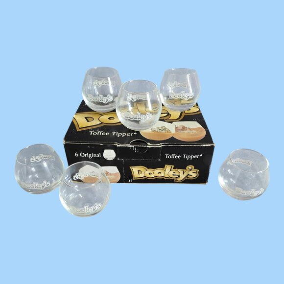 Dooley's Original Toffee Tipper Shot Round Bottomed Glasses Set Of 6 in Box - Picture 1 of 14